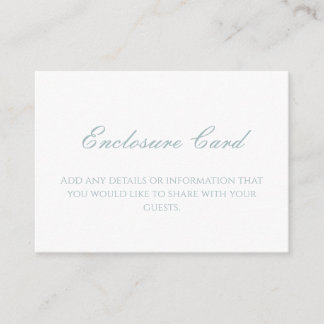 Light Blue Script Enclosure Card