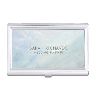 Light Blue Shell Mother of Pearl Elegant Business Card Case