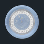 Light Blue Silver Cinderella Clock Princess Party Paper Plates<br><div class="desc">Create your own personalized elegant light blue and silver paper plates for a Cinderella themed birthday party, wedding, or other magical day. The original fairytale art by Raphaela Wilson showcases a faux metallic silver Cinderella castle clock with a crystal center, roman numerals for the numbers, and glitter sparkles of light....</div>