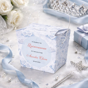 Light Blue Silver Princess Quinceanera Birthday  Favor Boxes