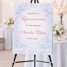 Light Blue Silver Princess Quinceanera Birthday