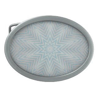 Light blue Silver Star Kaleidoscope Pattern Buckle