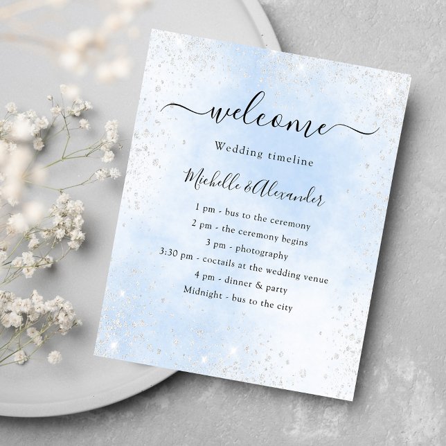 Light blue silver wedding program (Creator Uploaded)