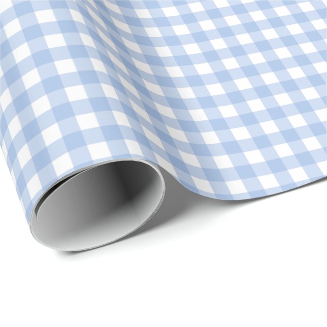 Light Blue Simple Plaid Wrapping Paper (Roll Corner)
