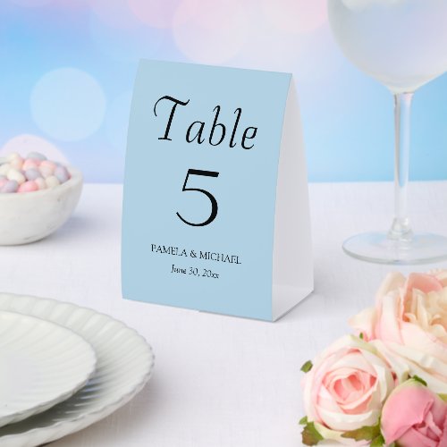 Light Blue Simple Style Wedding Paper Table Tent