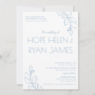 Light Blue Simple Wedding Invite