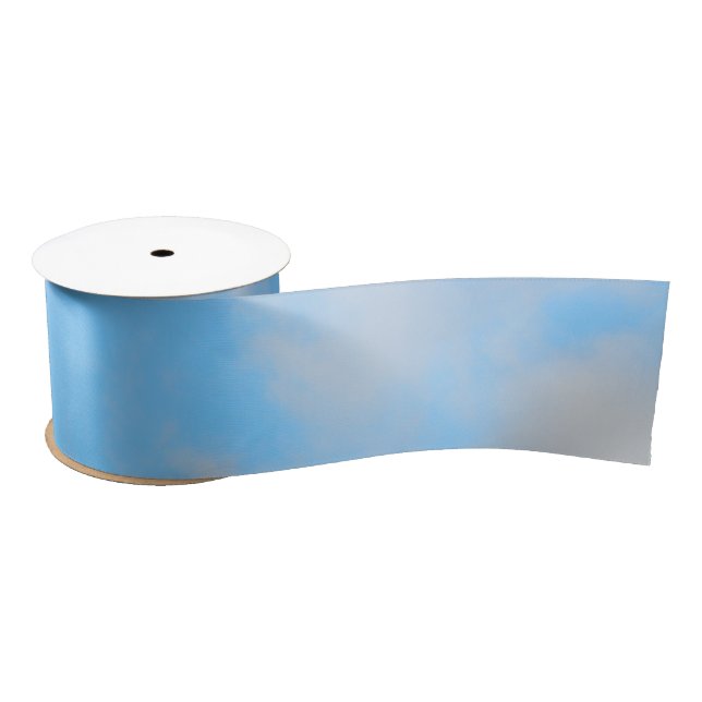 Light Blue Sky Clouds Satin Ribbon (Spool)