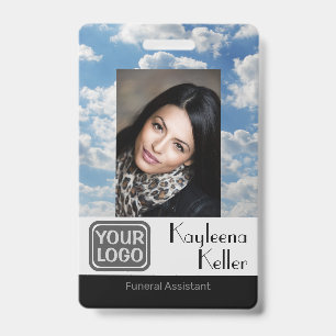 Light Blue Sky Graphic Funeral Logo Photo Template Badge