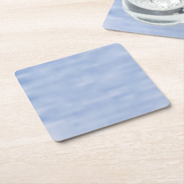 Light Blue Sky pattern party Square Paper Coaster (Angled)