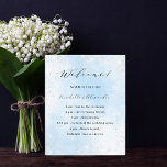 Light blue sky silver wedding program<br><div class="desc">A baby blue background decorated with faux silver glitter,  sparkles.  Personalize and add your names and wedding details. Black colored letters.  If you have more text it's possible to reduce the line space. You can also add text on the back.

1 sheet = 1 program printed edge to edge.</div>