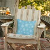 Light Blue Snowflake Christmas Design Outdoor Pillow (Chair)