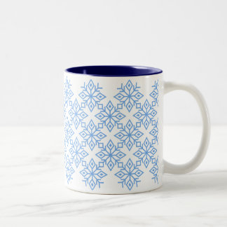 Light Blue Snowflake Pattern Mug