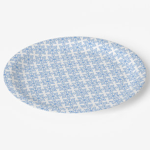 Light Blue Snowflake Pattern Paper Plates