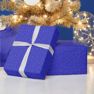 Light Blue Snowflakes Bright Blue Christmas Wrapping Paper