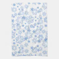 White Snowflake on Dark Green Kitchen Towel, Zazzle