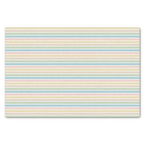 Light Blue Soft Green Blush Pink Stripes Pattern Tissue Paper