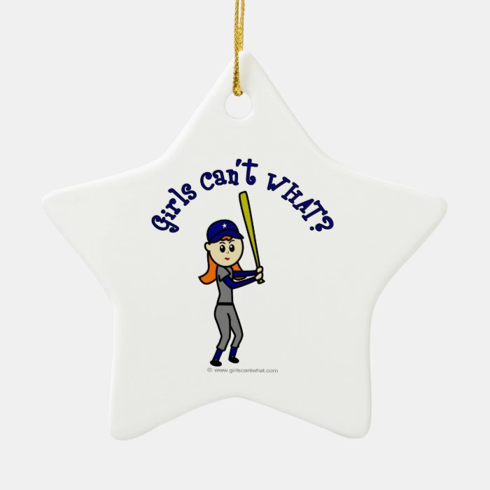 Light Blue Softball Ornaments