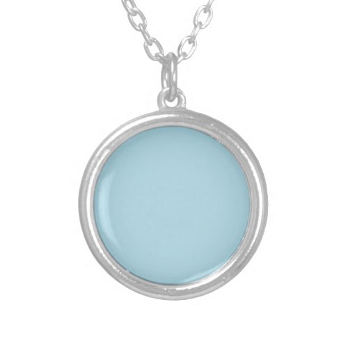 Light Blue Solid Color Silver Plated Necklace