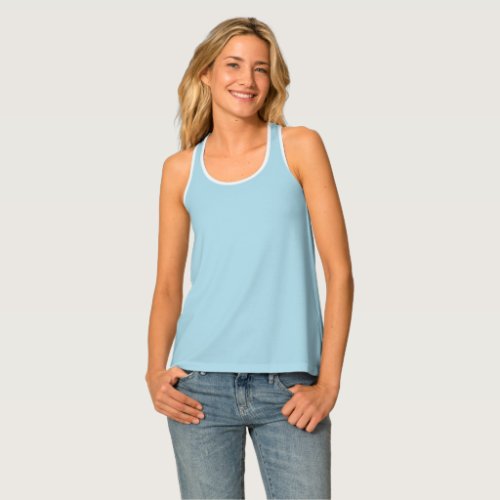 Light Blue Solid Color Tank Top