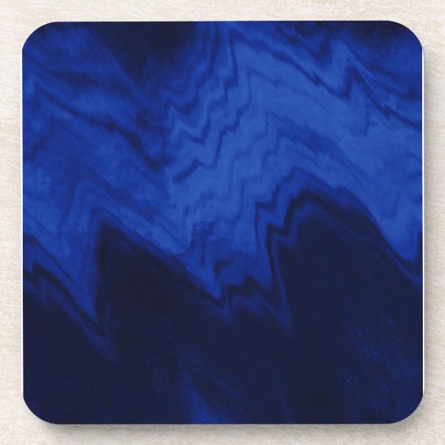 Light Blue Sound Waves on  Dark Blue Drink Coaster (Front)
