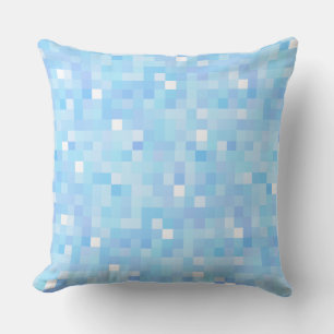 Light blue squares throw pillow