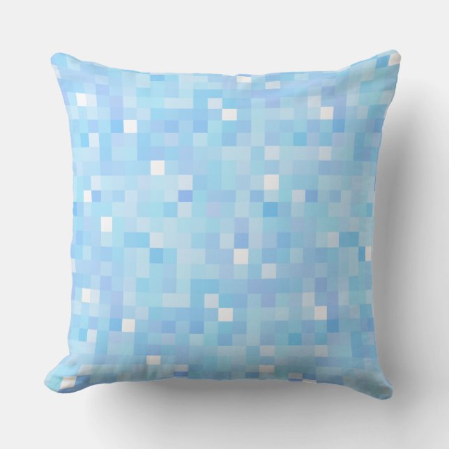 Light blue  squares throw pillow (Front)