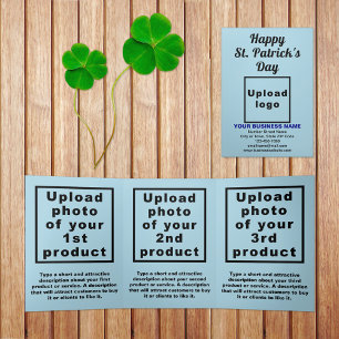 Light Blue St. Patrick's Day Business Trifold Card