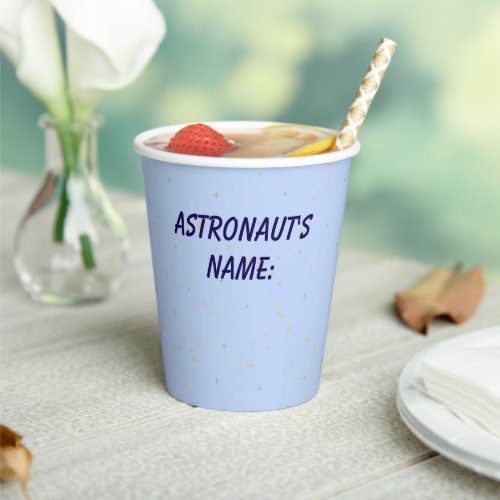 Light Blue Star Space Adventure Birthday Paper Cup