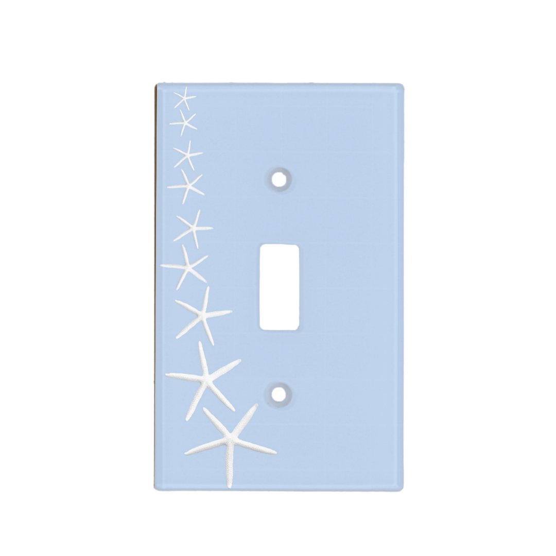Light Blue Starfish Decorative Light Switch Plate Zazzle