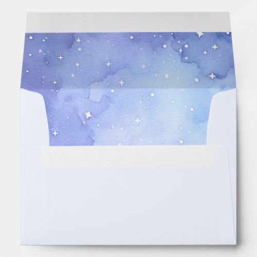 Light Blue Starry Night and Bat Cute Baby Shower Envelope