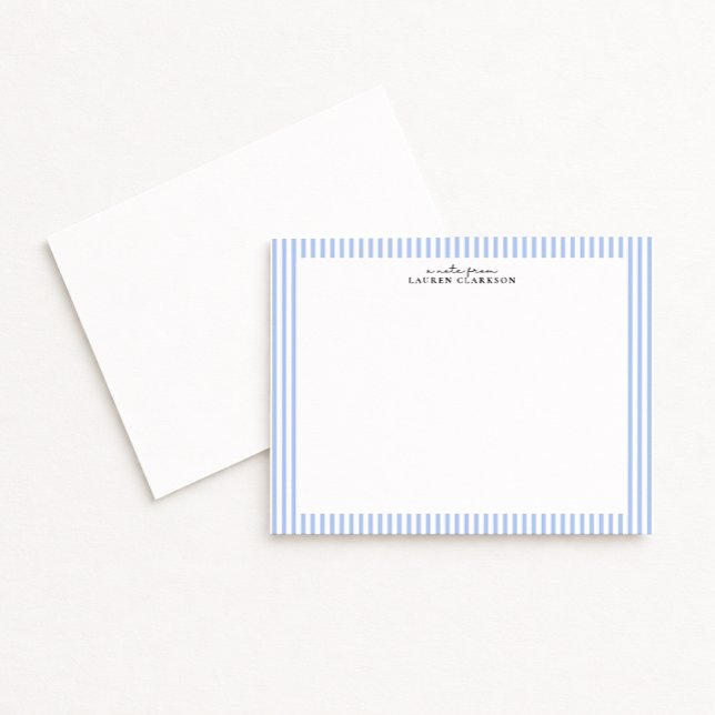 Light Blue Stripe Border Note Card (Creator Uploaded)