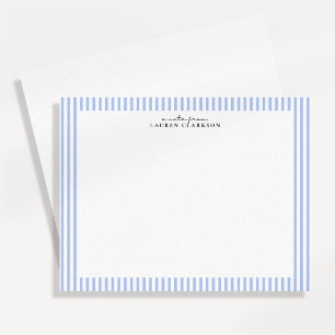 Light Blue Stripe Border Note Card