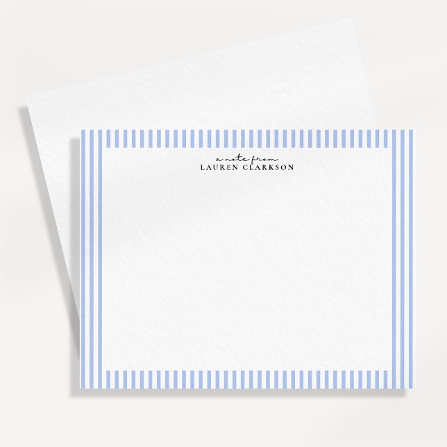 Light Blue Stripe Border Note Card (Creator Uploaded)