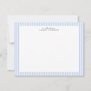 Light Blue Stripe Border Note Card