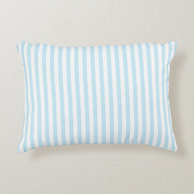 Light Blue Striped Accent Pillow (Front)