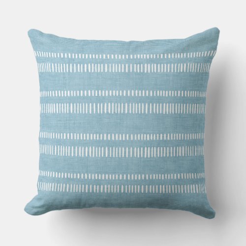 Light Blue Striped Throw Pillow