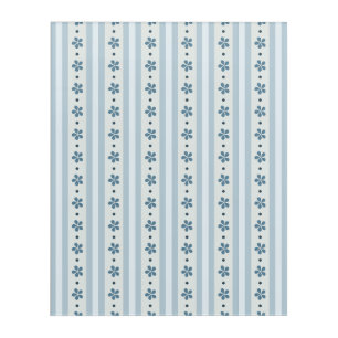 Light Blue Stripes And Flowers Acrylic Print