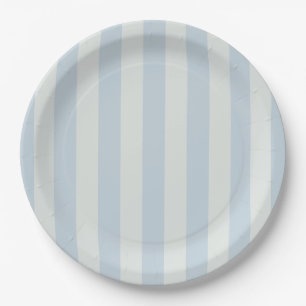 Light Blue Stripes Paper Plates