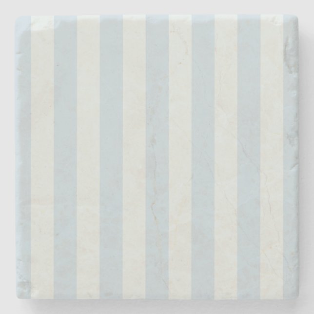 Light Blue Stripes Stone Coaster (Front)