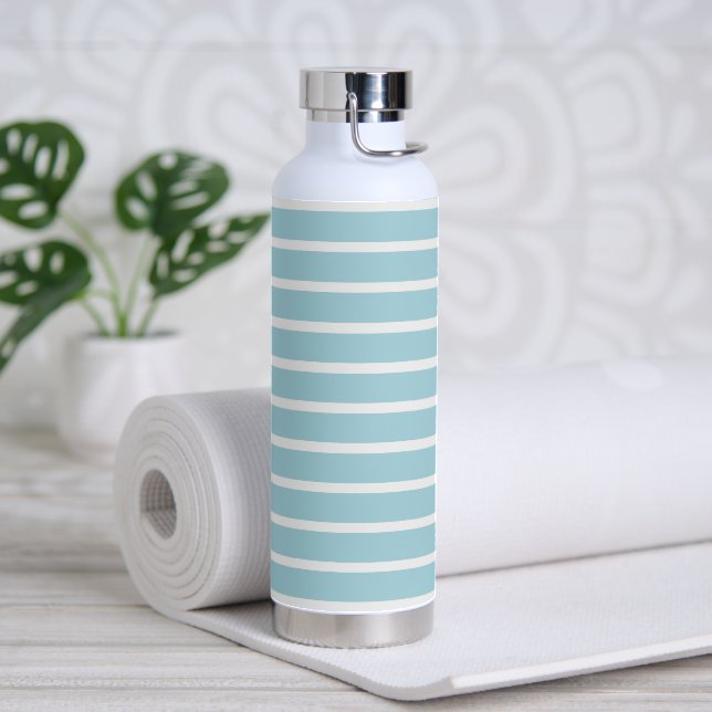 Light Blue Stripes Water Bottle (Yoga)