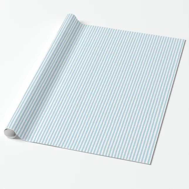 Light Blue Stripes Wrapping Paper | Zazzle