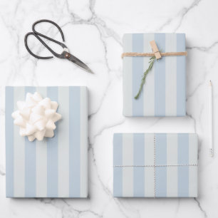 Light Blue Stripes Wrapping Paper Sheets