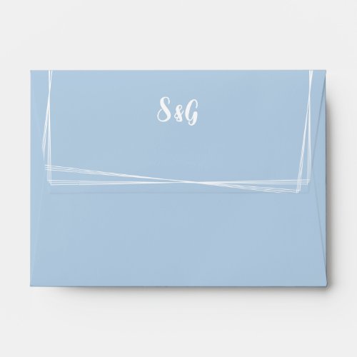 Light Blue Stylish Personalized Wedding Envelopes