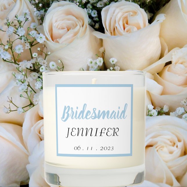 Light Blue Stylized Wedding Bridesmaid Scented Candle (In Situ Wedding)