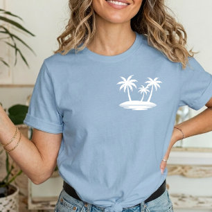 Light Blue Summer Tree Minimalist vacation T-Shirt