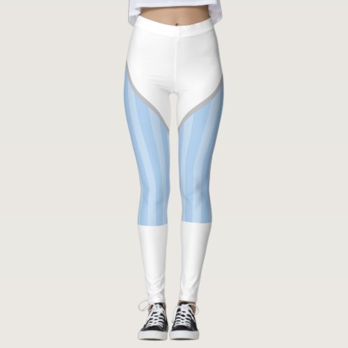 Light Blue Super Hero Halloween Costume Leggings