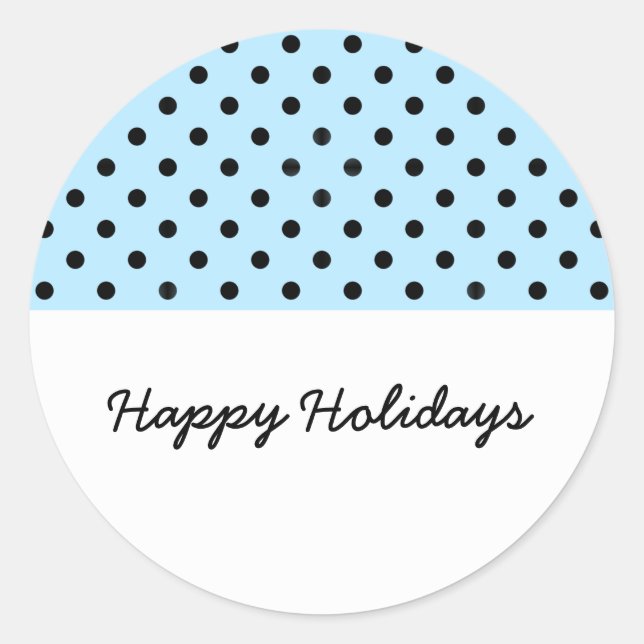 Light Blue Sweet Polka Dot Holiday Stickers (Front)
