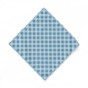 Light Blue tartan plaid winter pattern Bandana