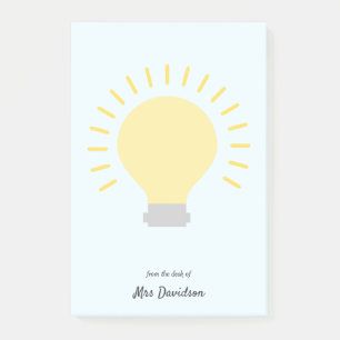 Light Blue Teacher Bulb Post-it Notes