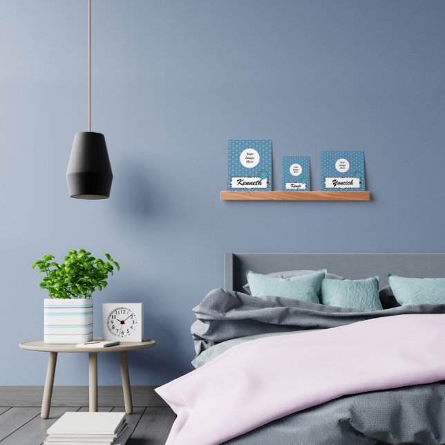 Light Blue / Teal Disc Ribbon by Kenneth Yoncich Picture Ledge (Bedroom)